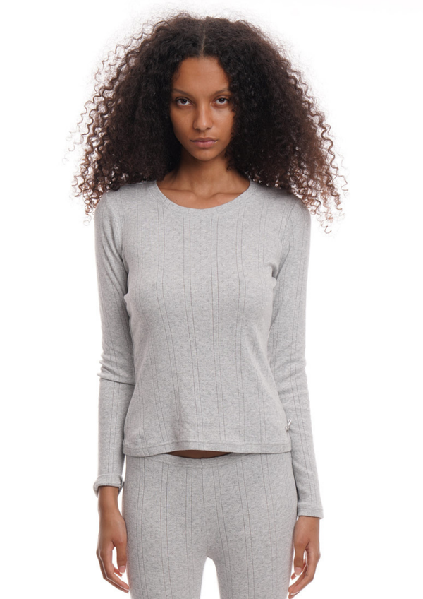 niihai DAISY LONG SLEEVE IN GREY MARL