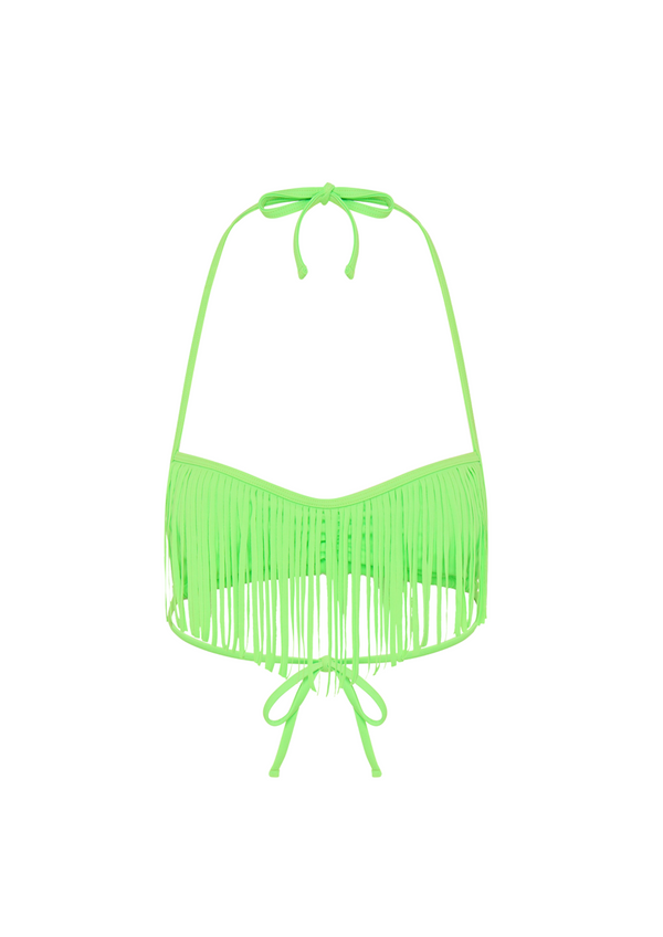 Niihai FRINGE TOP IN NEON GREEN
