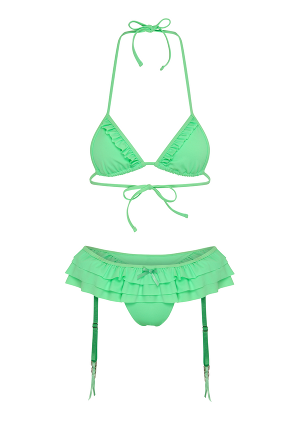 niihai GARTER BIKINI IN AQUAMARINE