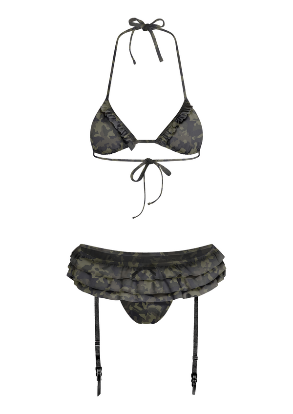 niihai GARTER BIKINI IN CAMO