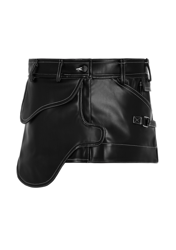 Niihai LEATHER SADDLE SKIRT