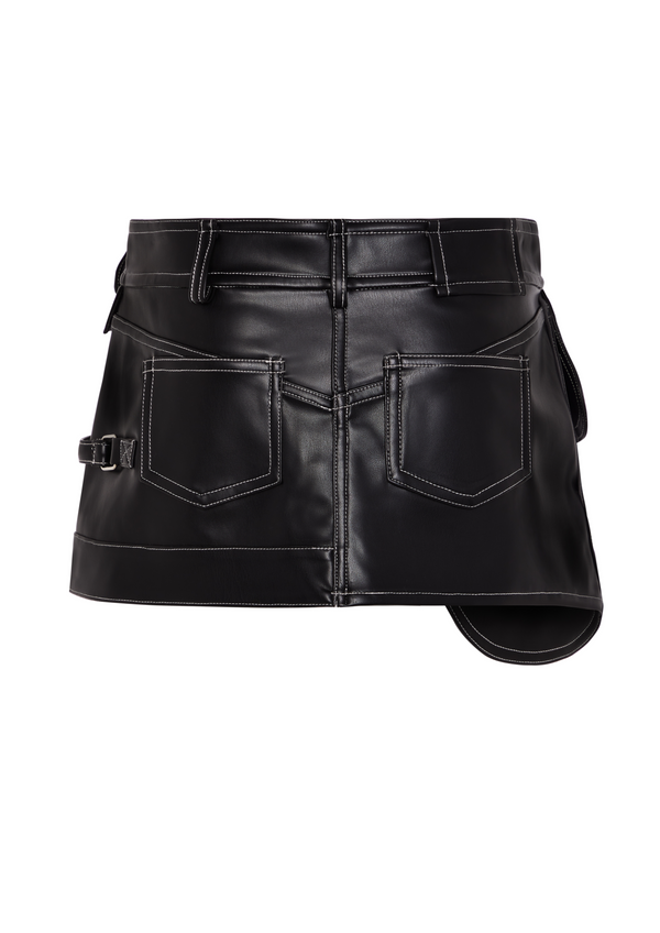 Niihai LEATHER SADDLE SKIRT