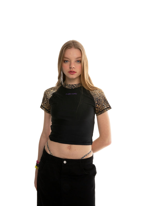 Niihai LEOPARD PRINT RASH VEST