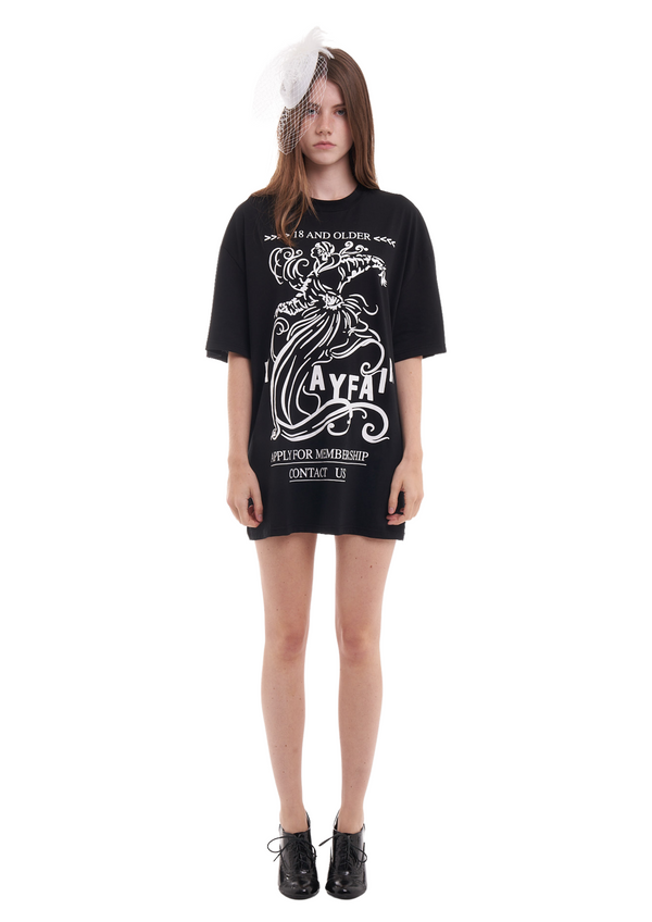 niihai MAYFAIR OVERSIZED T-SHIRT IN BLACK
