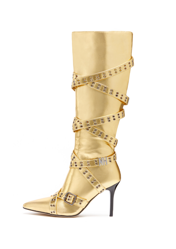 niihai Nii HAi BOOTS IN METALLIC GOLD