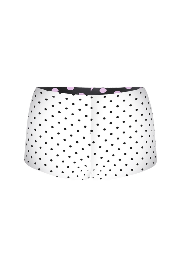 Niihai POLKA BOOTY SHORTS IN REVERSE BLACK & WHITE