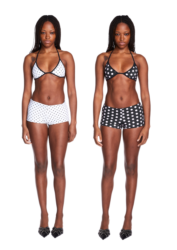 Niihai POLKA BOOTY SHORTS IN REVERSE BLACK & WHITE