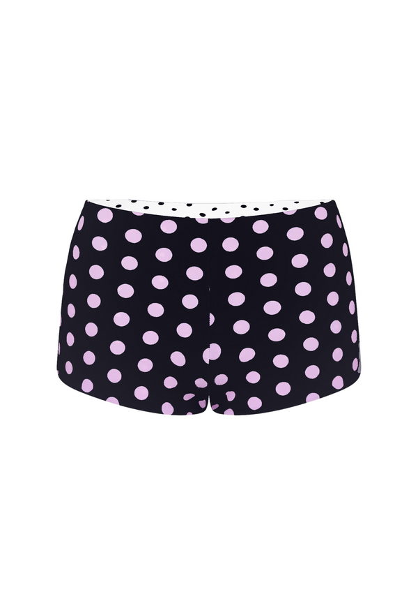 niihai POLKA BOOTY SHORTS IN REVERSE BLACK & WHITE