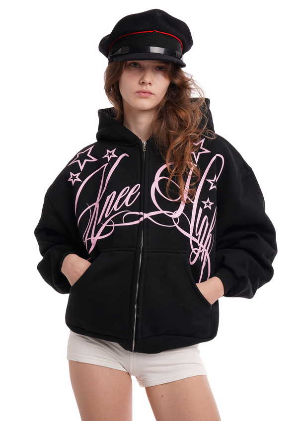 niihai STARDOM HOODIE IN BLACK