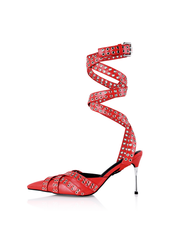niihai THE BRIGITTE HEELS IN RED