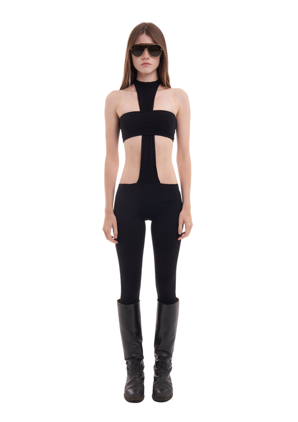 niihai THE CROSS JUMPSUIT IN BLACK