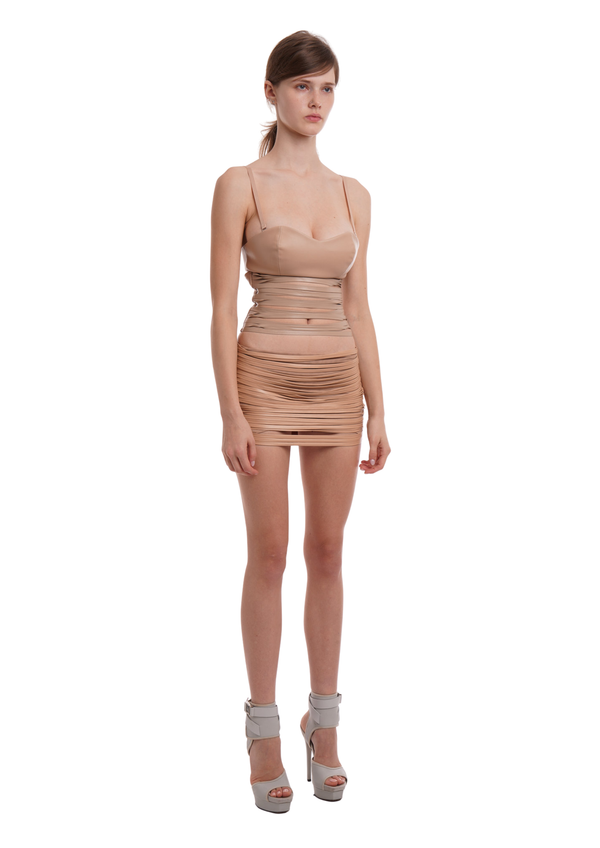 Niihai THE LAZER SKIRT IN BEIGE