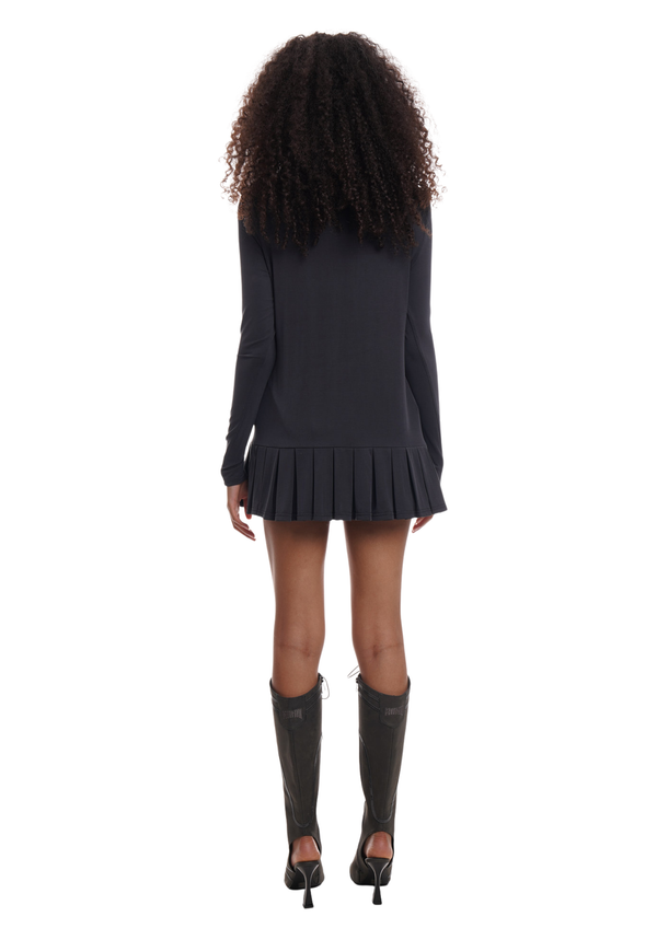 Niihai UNIFORM DRESS IN WASHED BLACK
