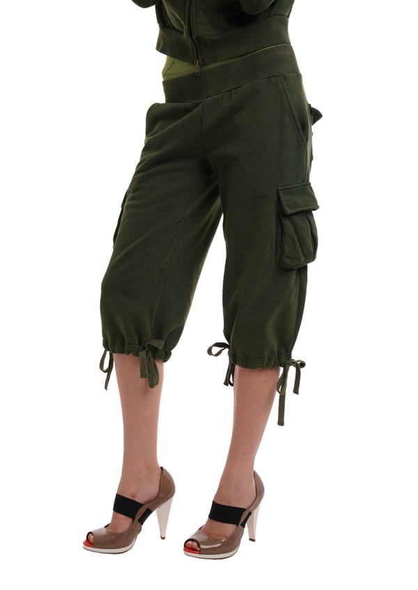niihai UTILITY TRACK CAPRIS IN MILITARY GREEN