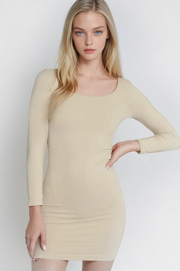 nikibiki 3/4 Sleeve Scoop Neck Dress