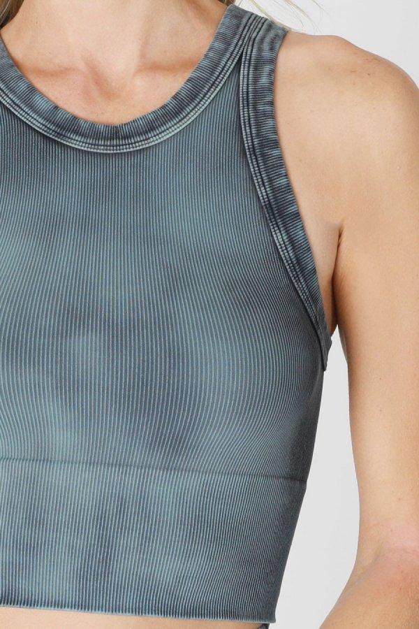 Nikibiki Bleached Effect High Neck Top