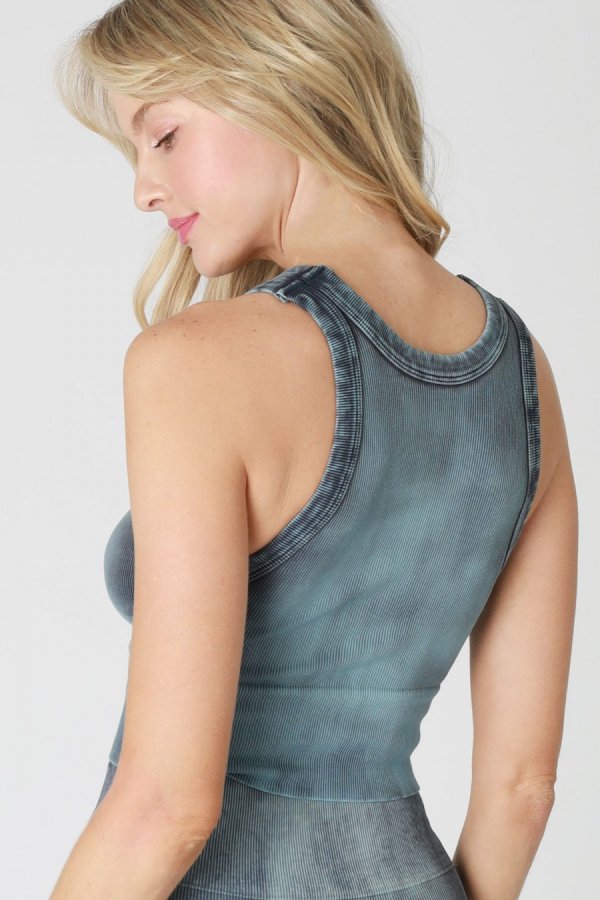 Nikibiki Bleached Effect High Neck Top