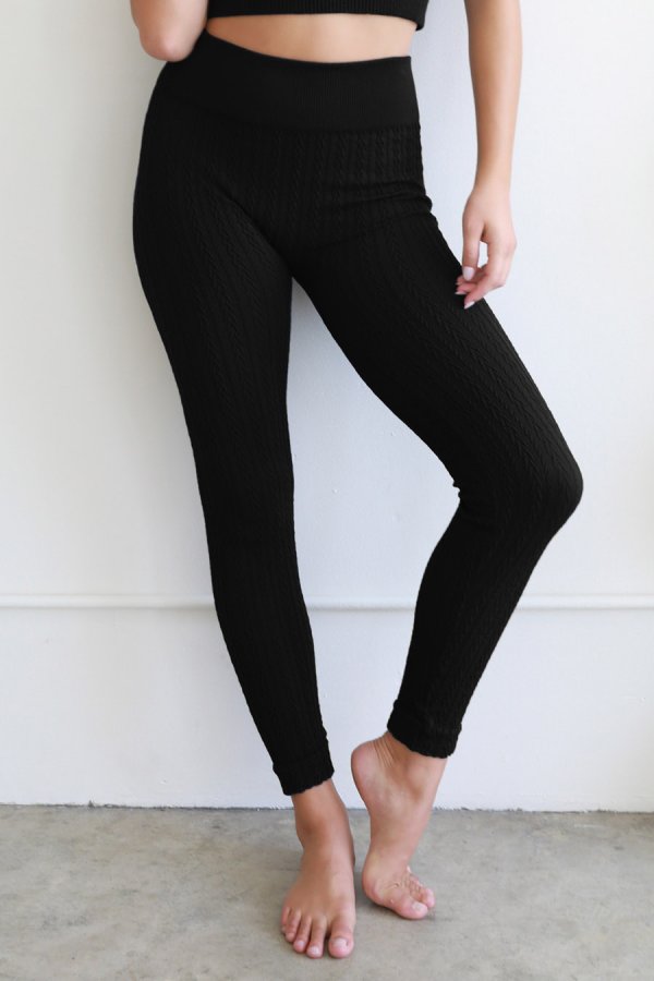 nikibiki Cable Knit High Waist Leggings