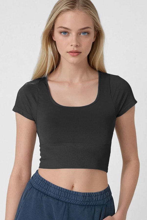 nikibiki Cap Sleeve Square Neck Top