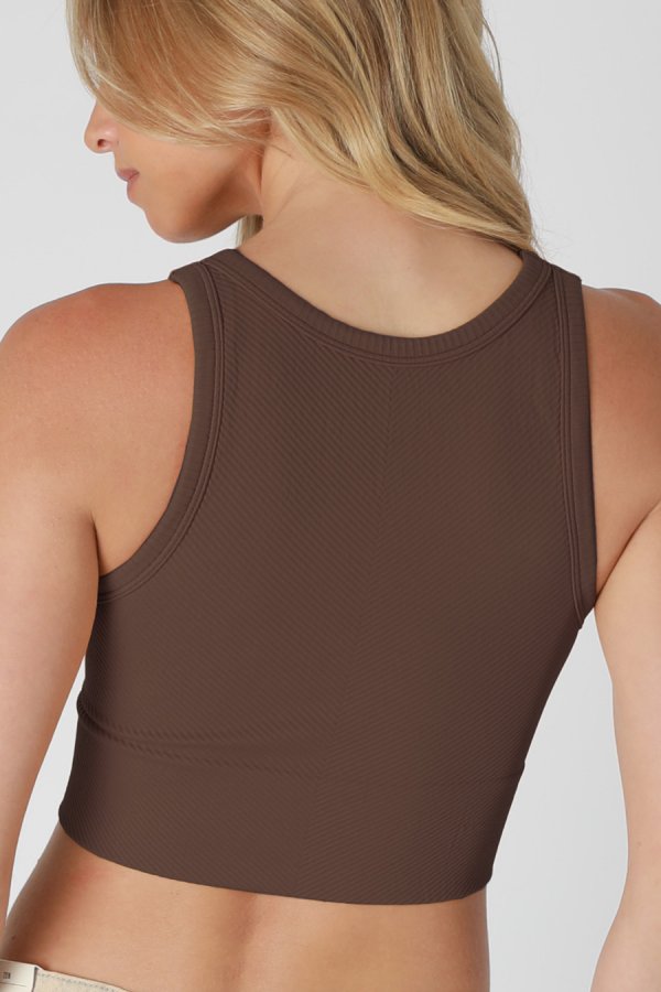 Nikibiki Chevron Highneck Crop Top