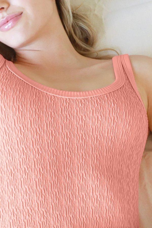 Nikibiki Crinkle Scoop Neck Tank Top