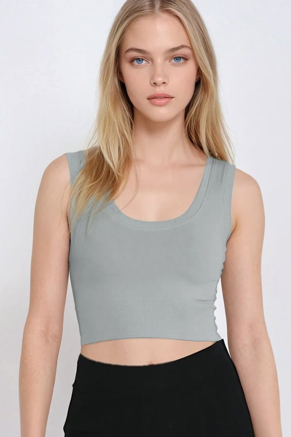 nikibiki Deep Scoop Neck Crop Top