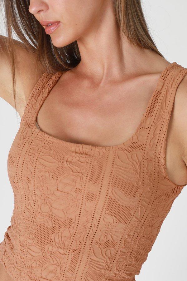Nikibiki Double Lace Square Crop Top
