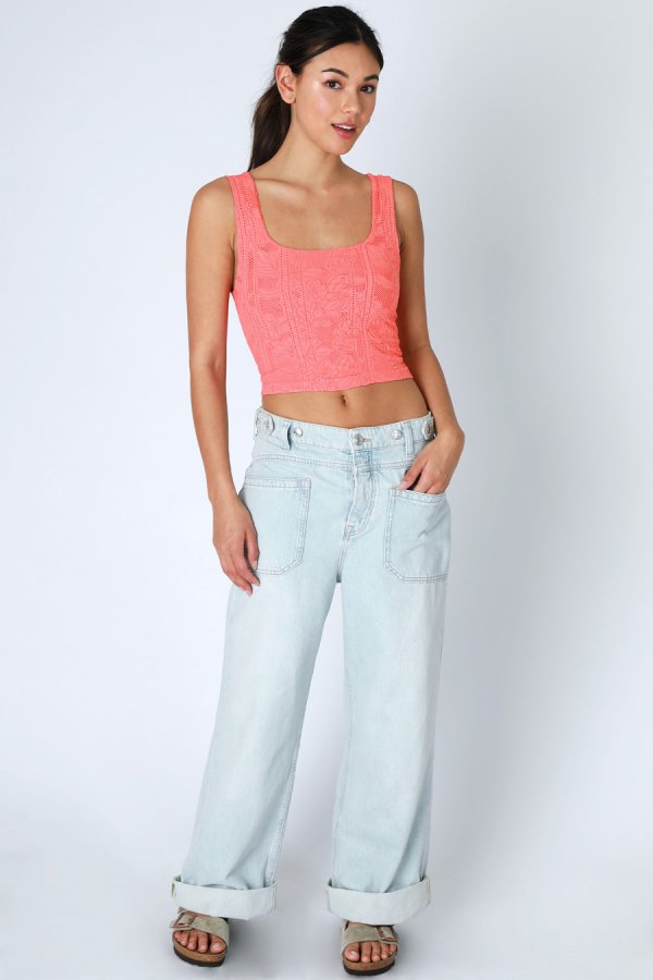 Nikibiki Double Lace Square Crop Top