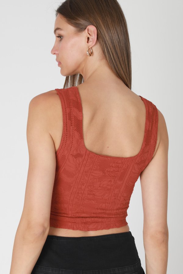 Nikibiki Double Lace Square Crop Top