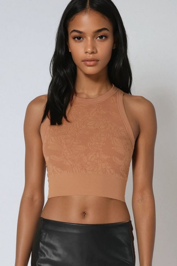 nikibiki Lace High Neck Crop