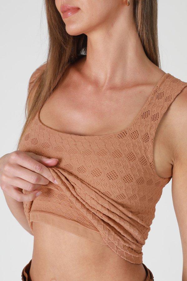 Nikibiki Lace Textured Square Top