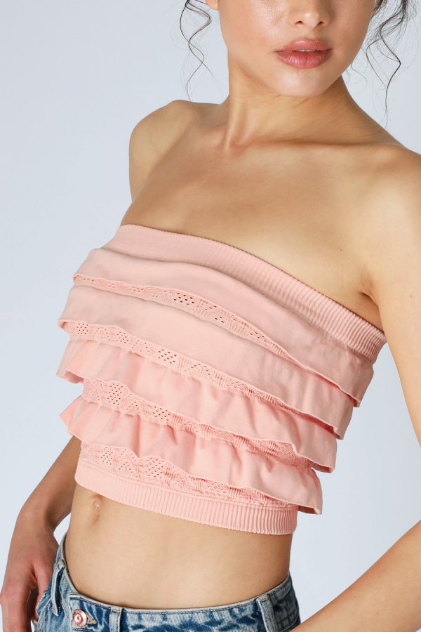 Nikibiki Layered Ruffle Tube Top
