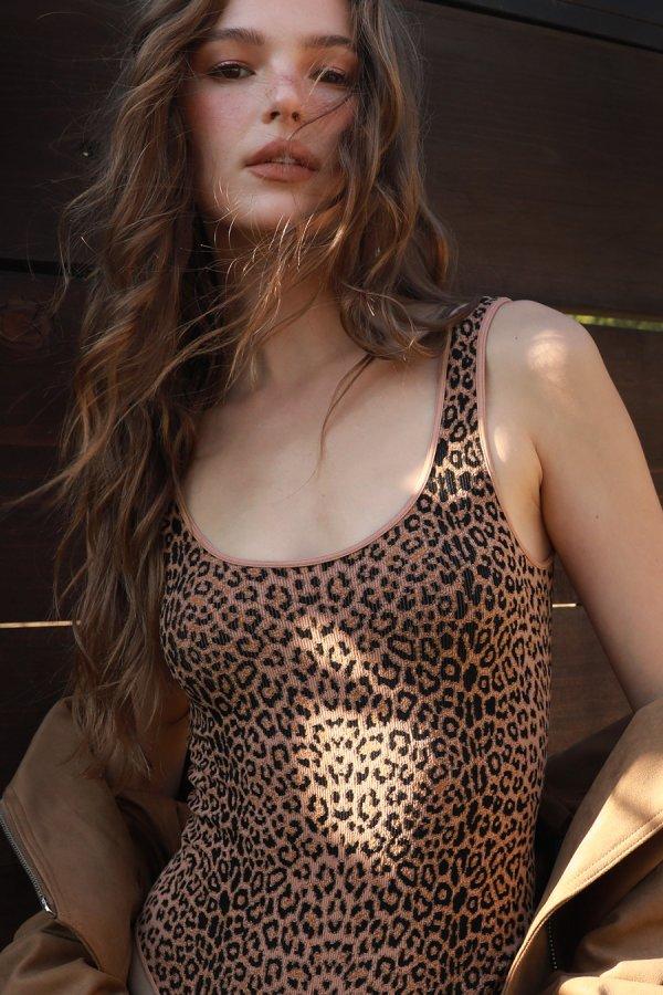 Nikibiki Leopard Scoop Neck Bodysuit