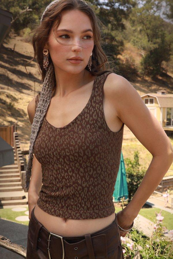 nikibiki Lurex Leopard Tank Top