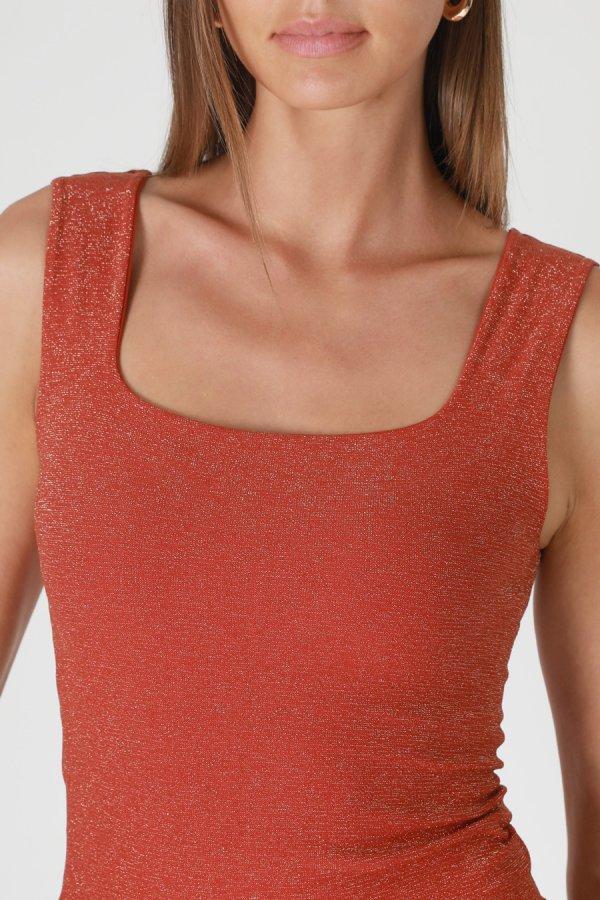 Nikibiki Lurex Square Neck Top