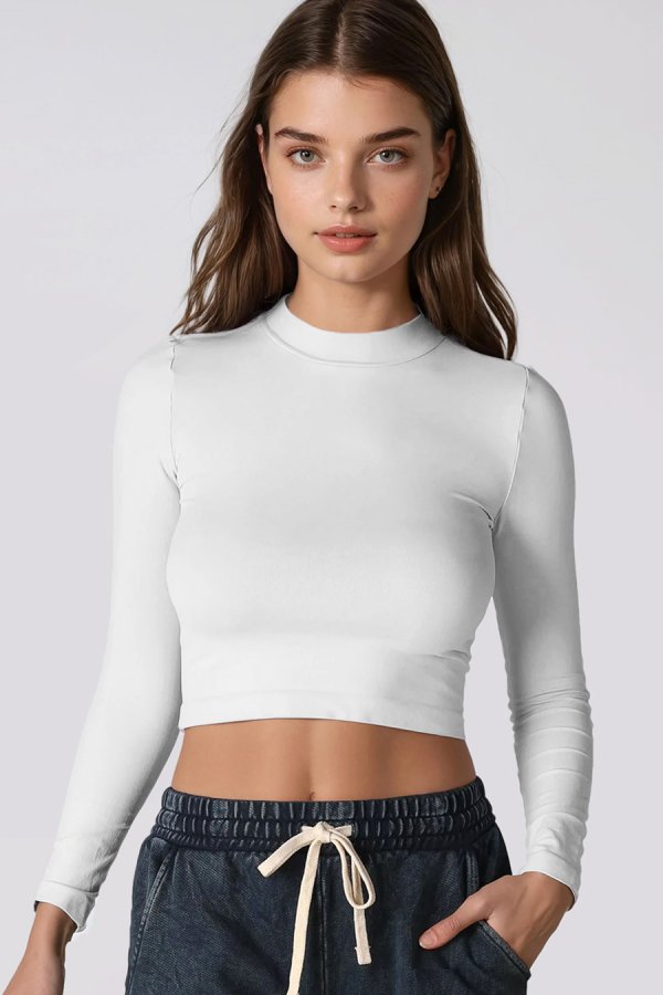 nikibiki Mock Neck Crop Top