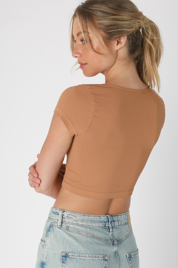 Nikibiki Notch Neck Crop Top