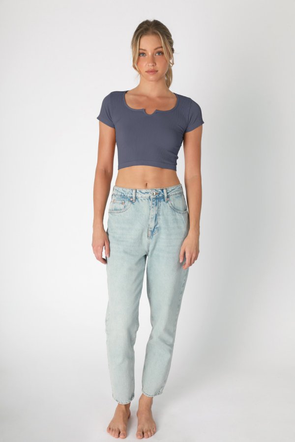 Nikibiki Notch Neck Crop Top