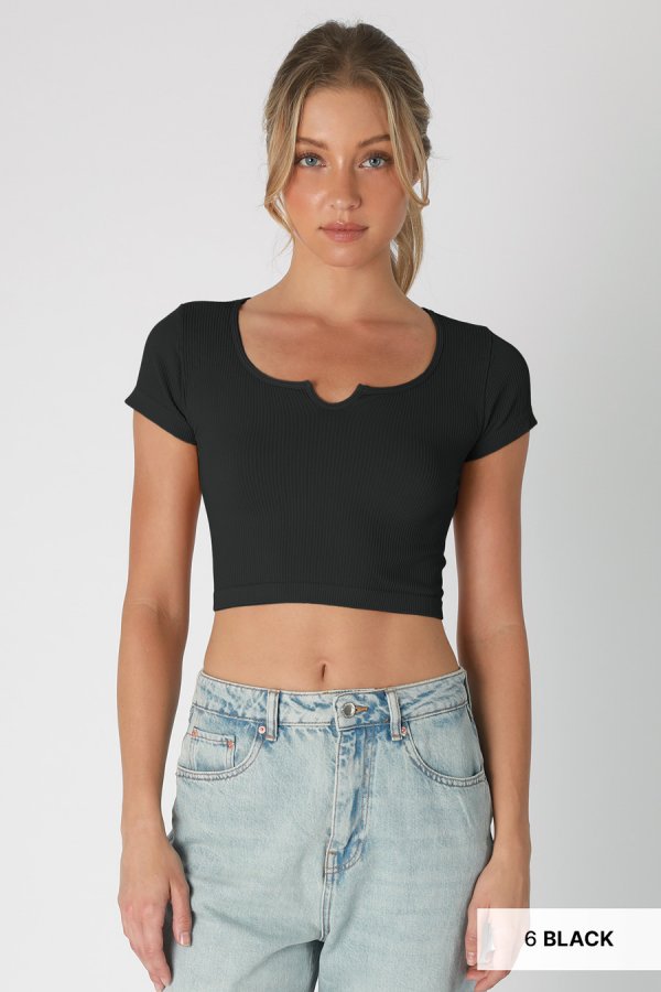 Nikibiki Notch Neck Crop Top