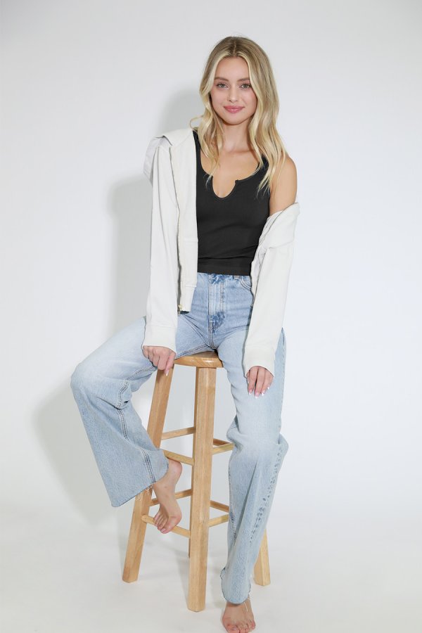 Nikibiki Notch Neck Sleeveless Top