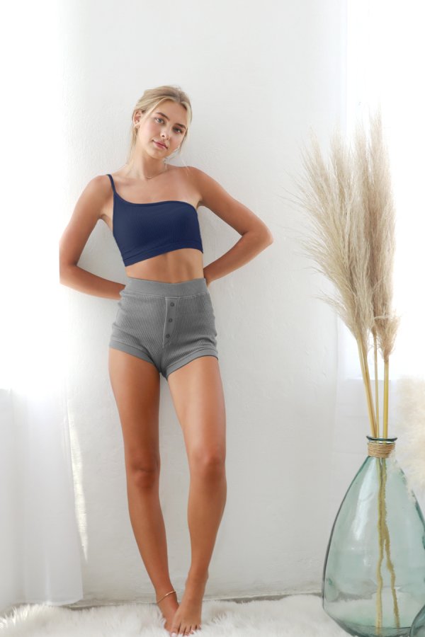 Nikibiki One Shoulder Ribbed Bralette