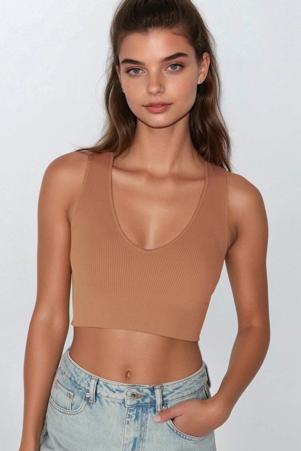 nikibiki Plunge V-Neck Crop Top