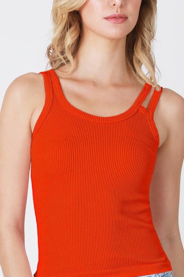 Nikibiki Ribbed Double Strap Tank Top