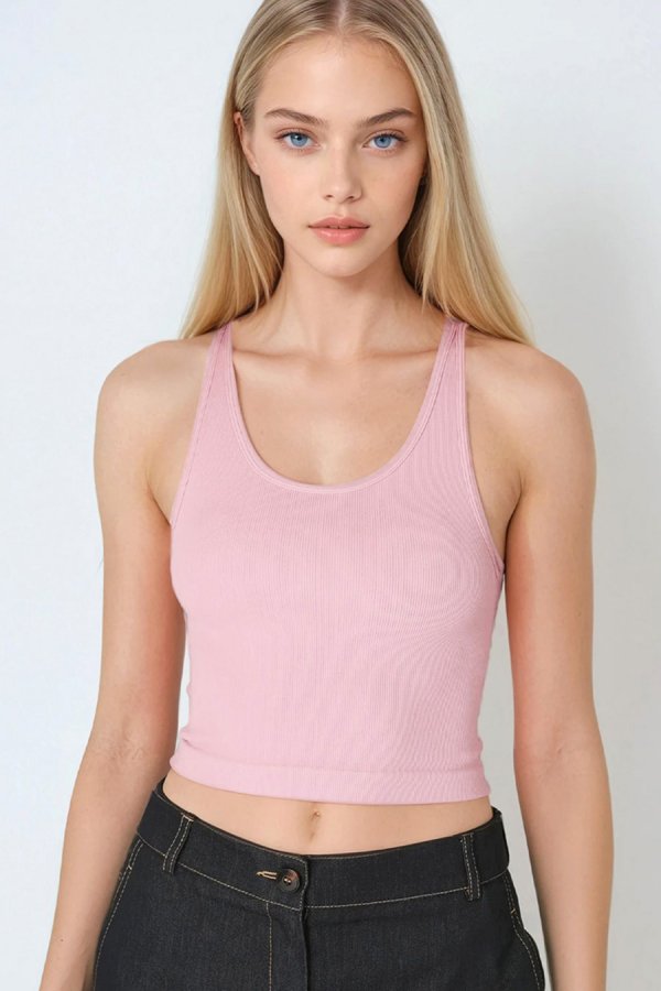 nikibiki Ribbed Easy Crop Top