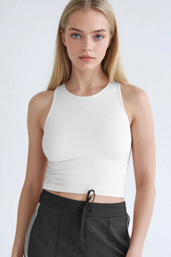 nikibiki Ribbed Highneck Crop Top