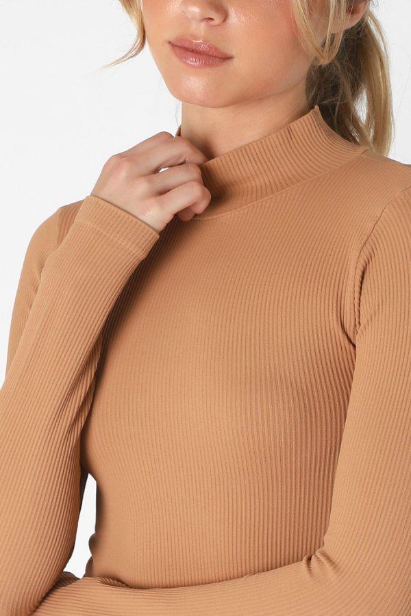 Nikibiki Ribbed Mock Neck Top