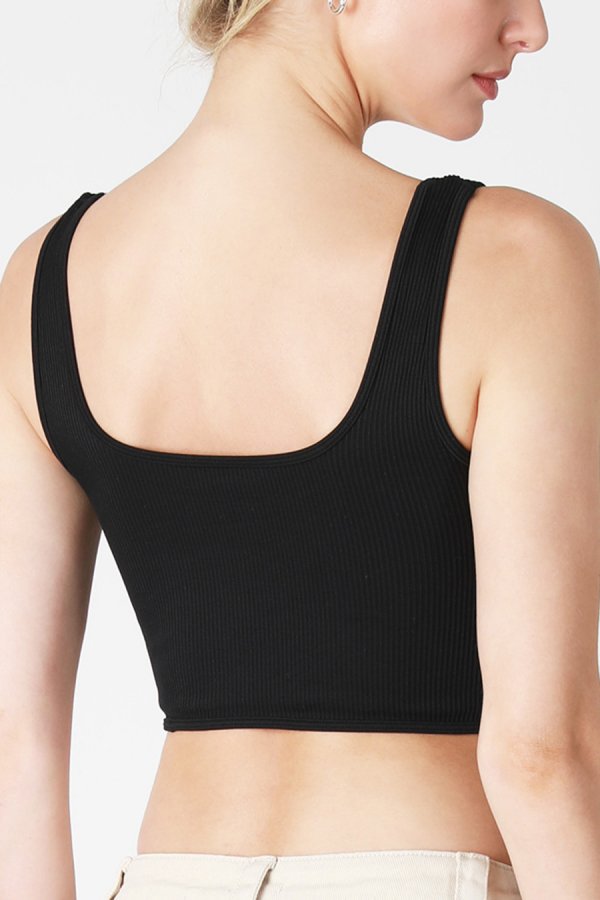 Nikibiki Ribbed Square Neck Corset Top
