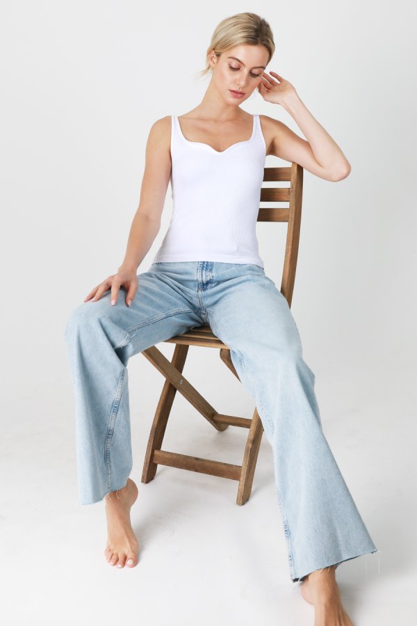 Nikibiki Ribbed Sweetheart Tank Top