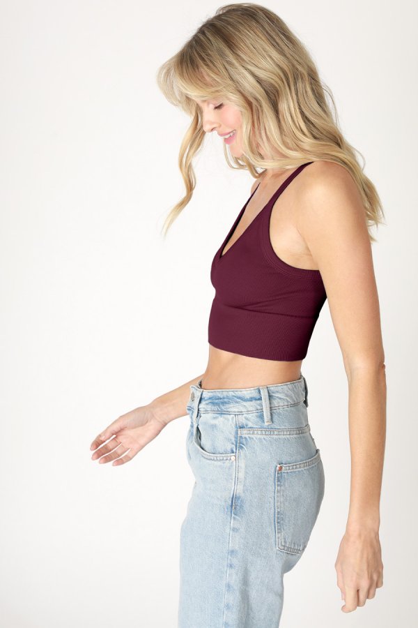 Nikibiki Ribbed V-Neck Bra Top