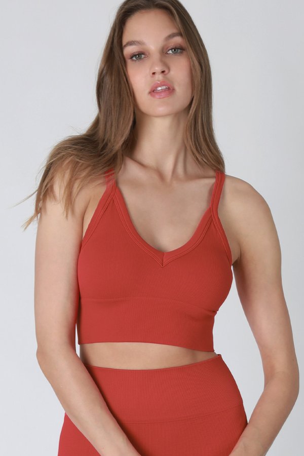 nikibiki Ribbed V-Neck Bra Top